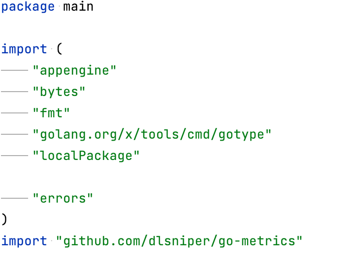 gofmt Sorting type gofmt Sorting type