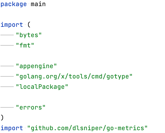 Group packages from Go SDK disabled