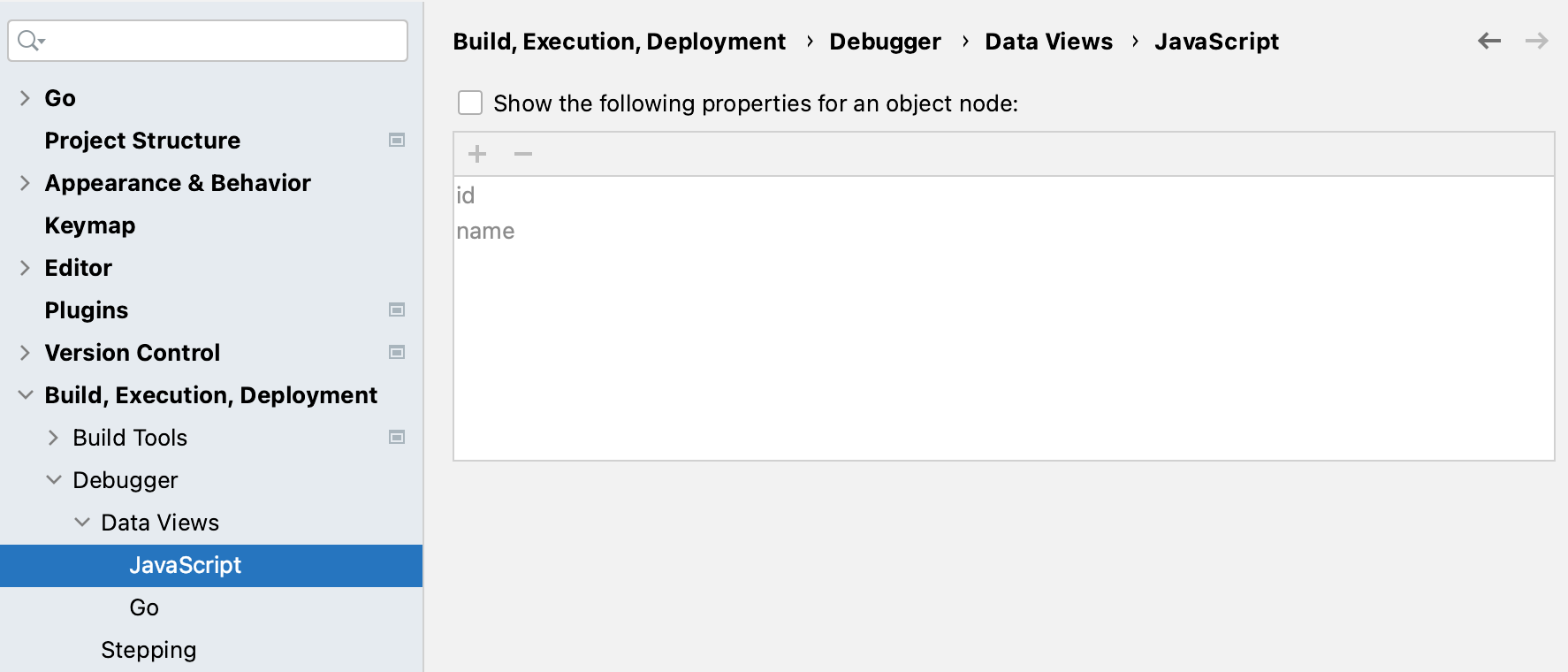 JavaScript debugger: Data views