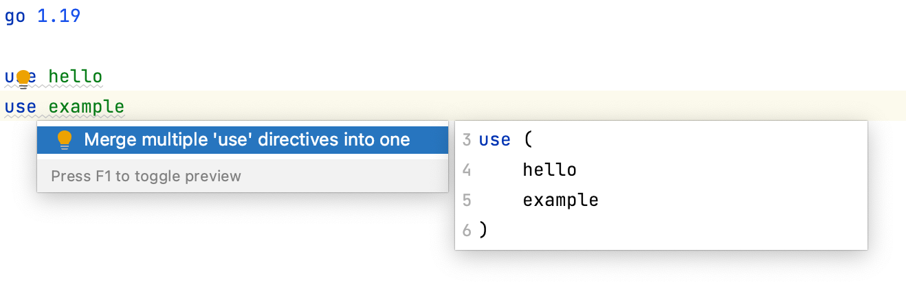 Merge several use directives into one directive