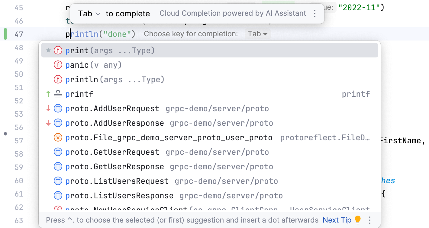 ML-assisted completion with markers