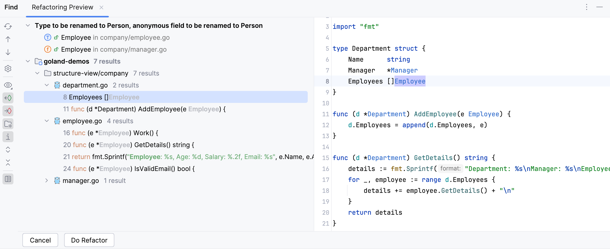 Refactoring conflicts dialog