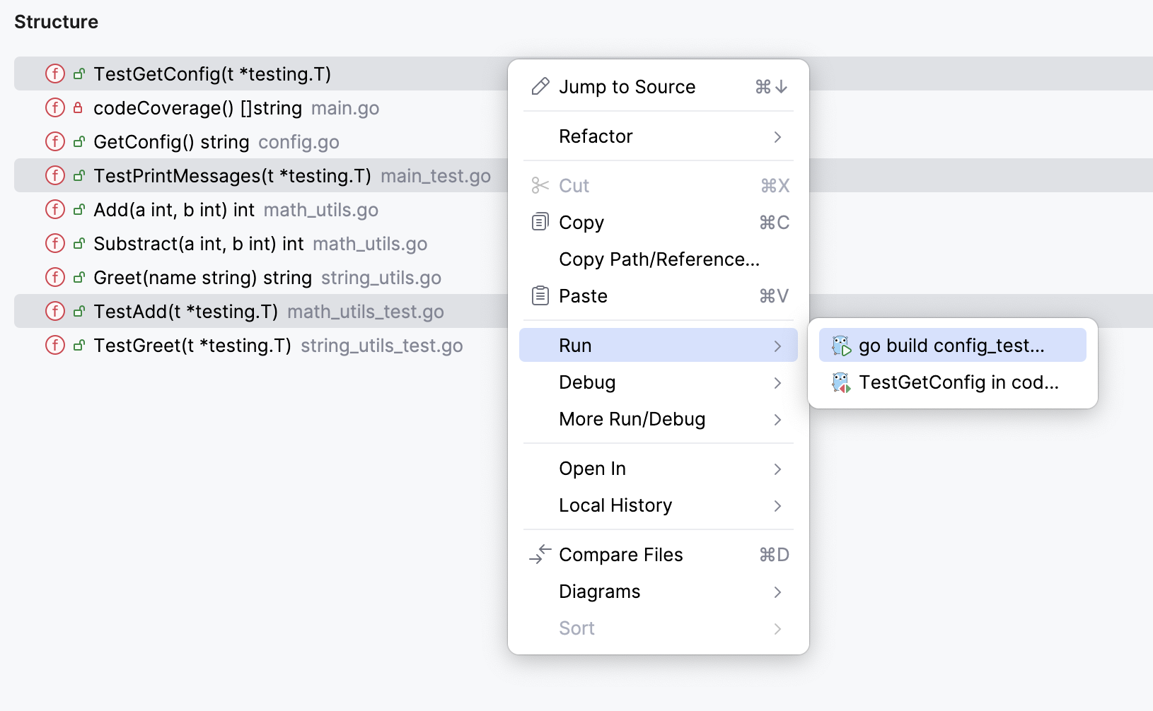 Save a temporary test configuration