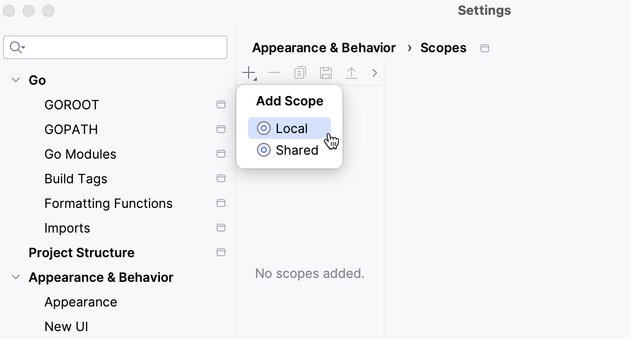 Creating a new scope