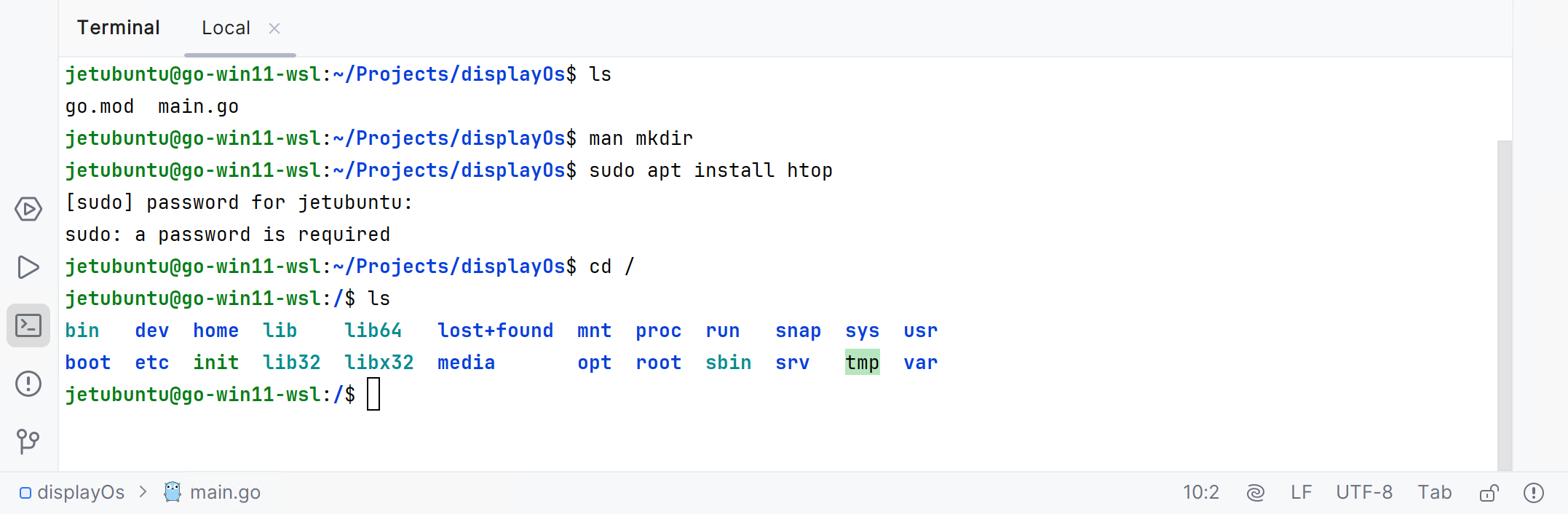 Terminal in WSL configurations