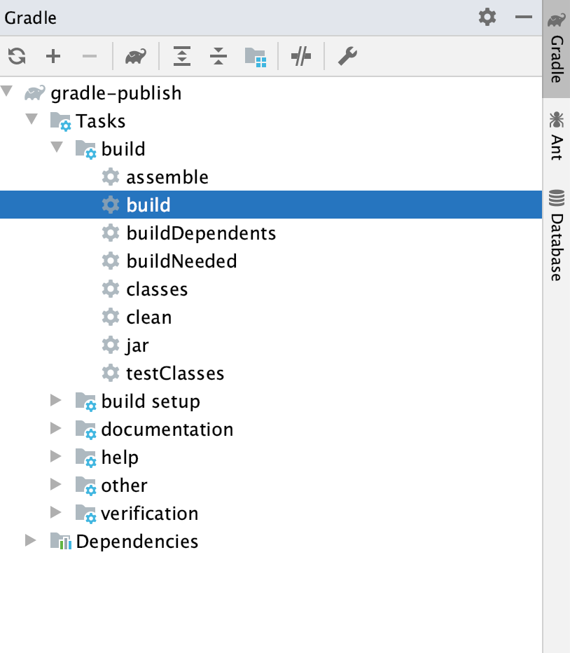 the Gradle tool window