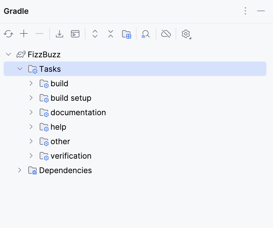 Gradle tool window