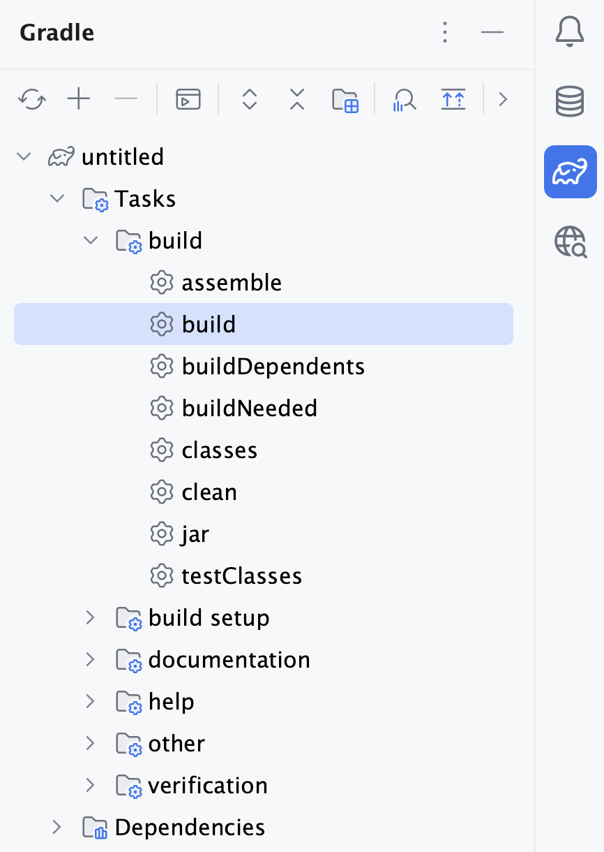 Gradle tool window