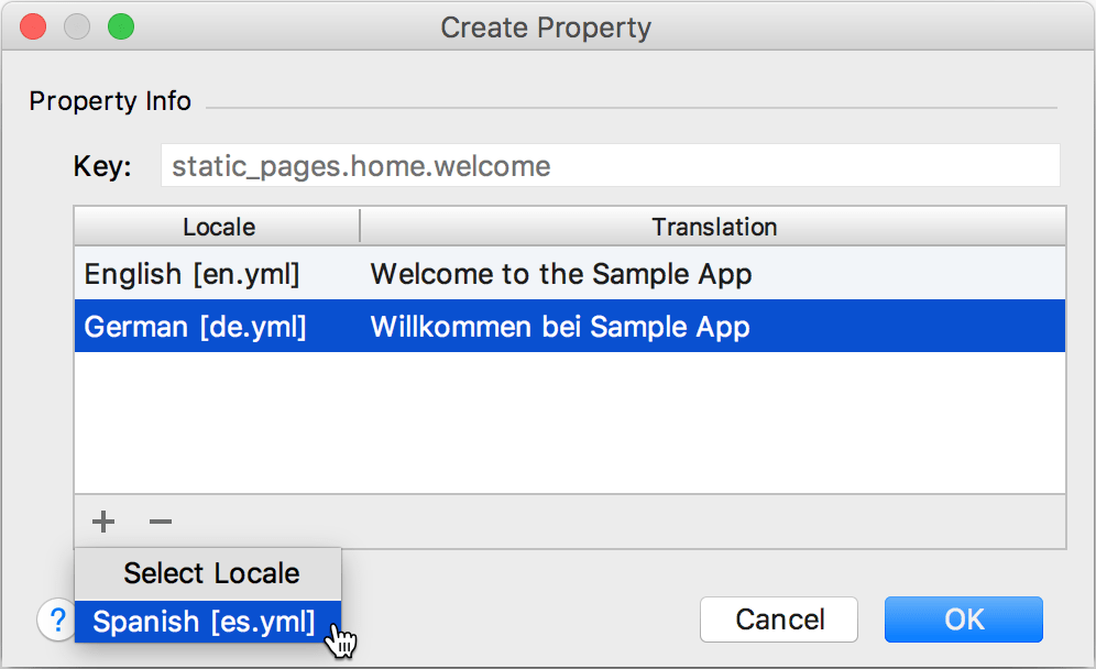 create property dialog