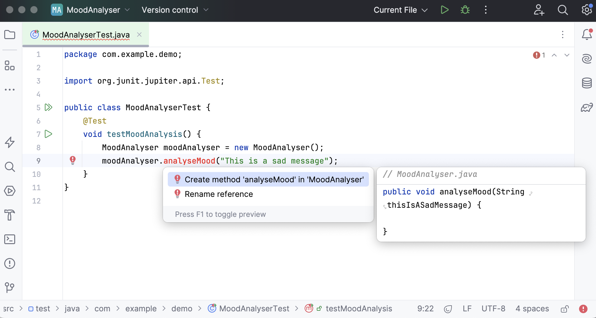 Ij tdd create method