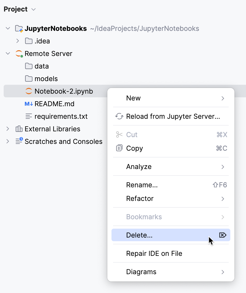 Delete remote server file
