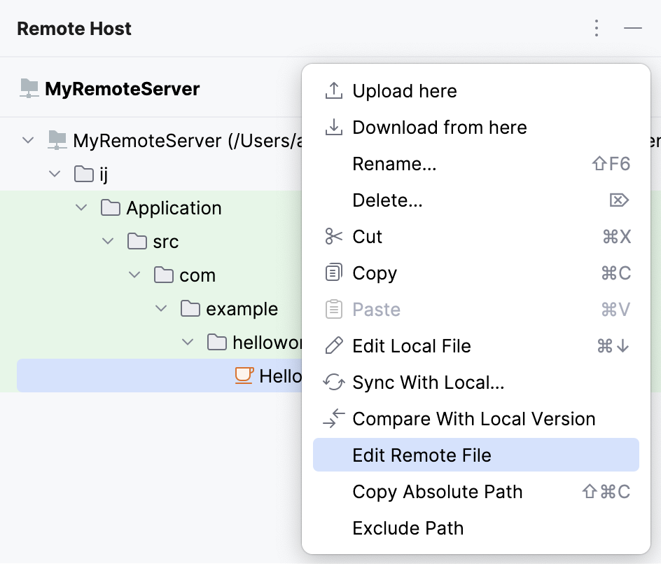 Edit file on remote host