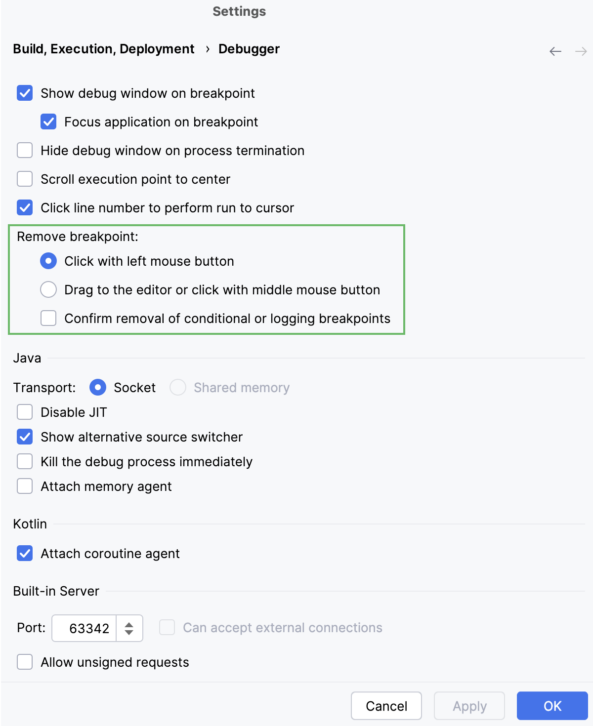 Remove breakpoints