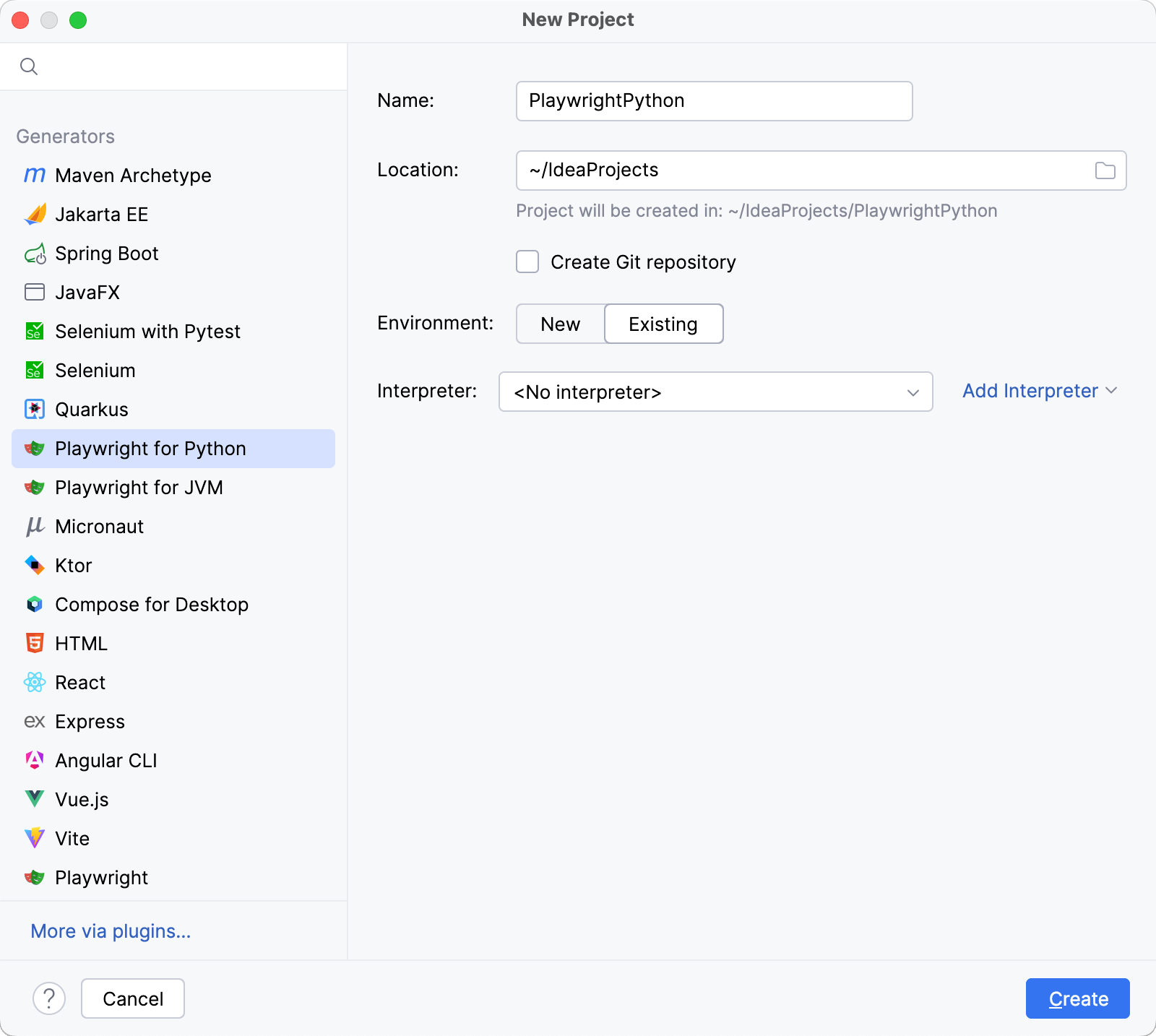 Configure an existing environment