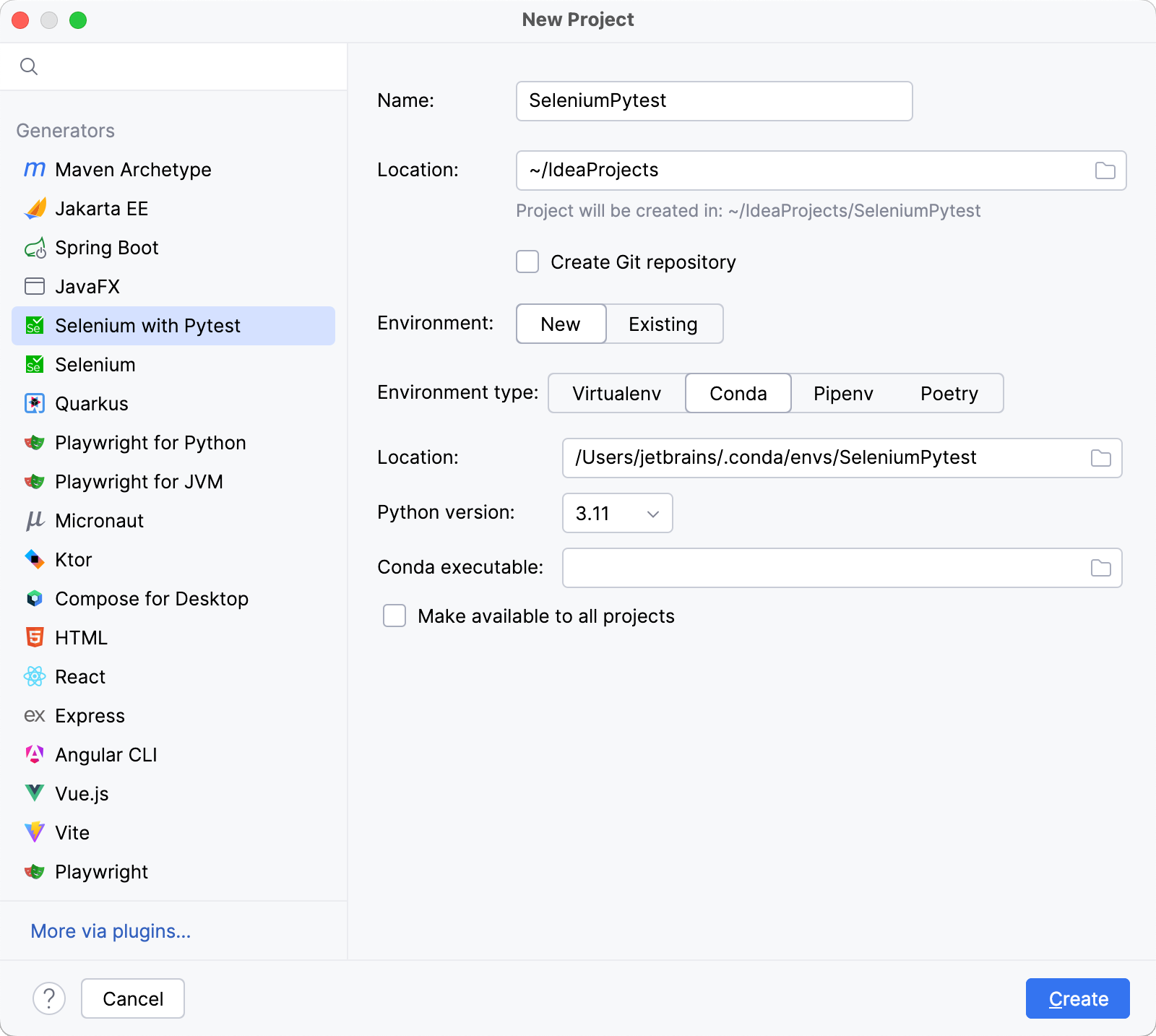 Configure a new Conda environment