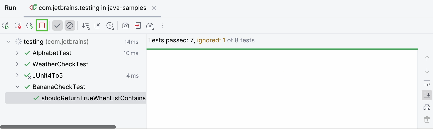 Stop running tests