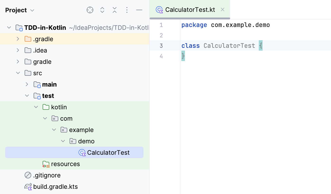 Test class created