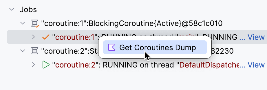 Get coroutines dump