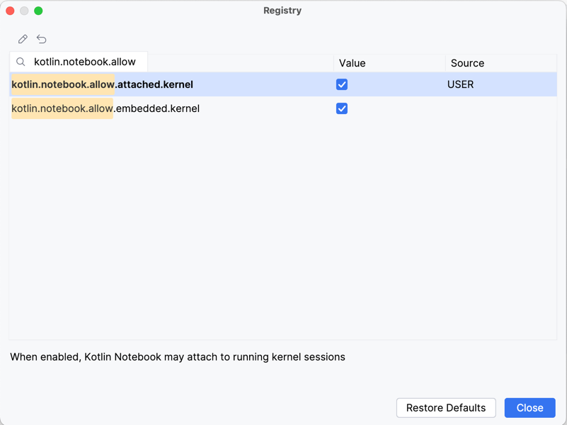 Enabling attached mode in the Registry