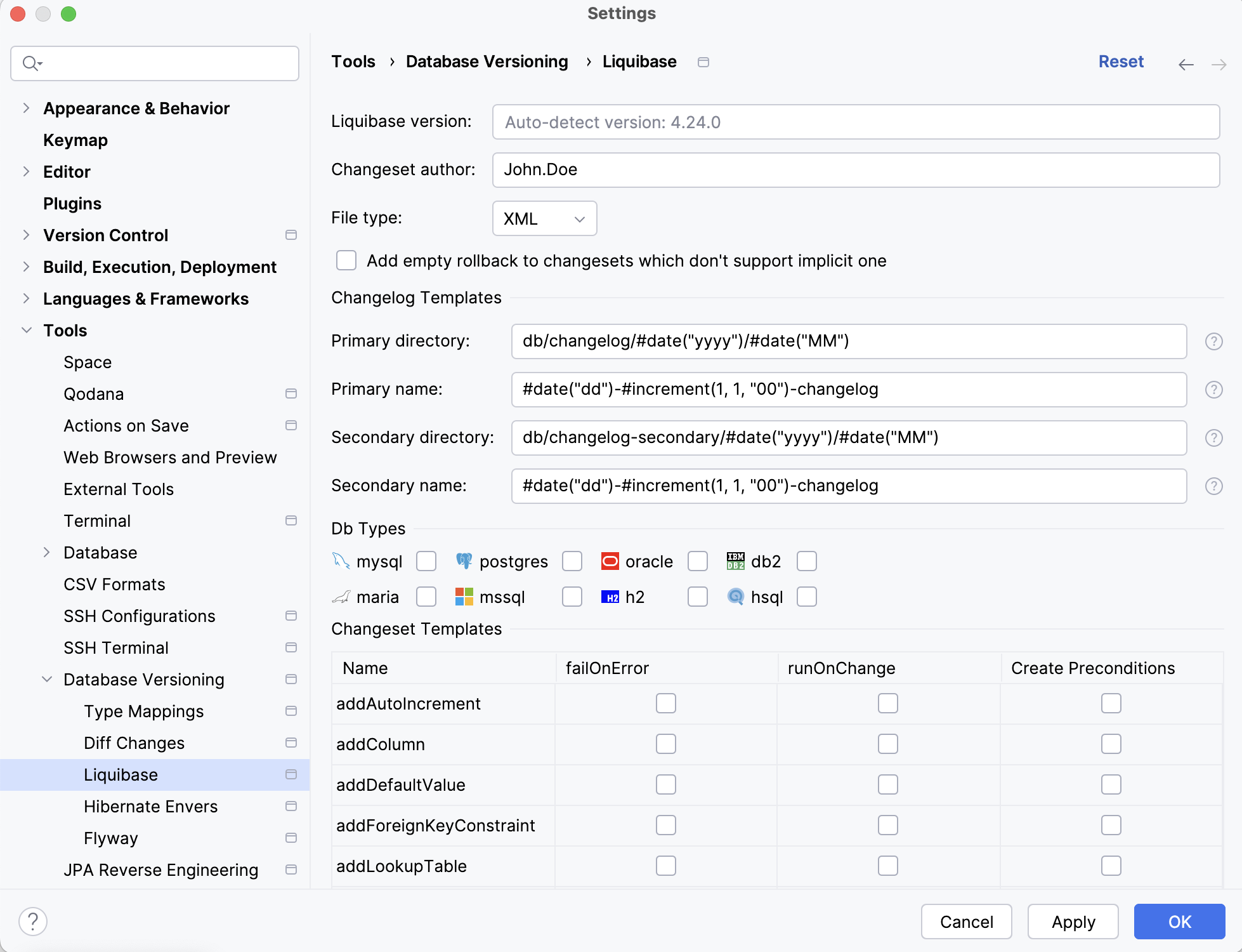 liquibase-settings