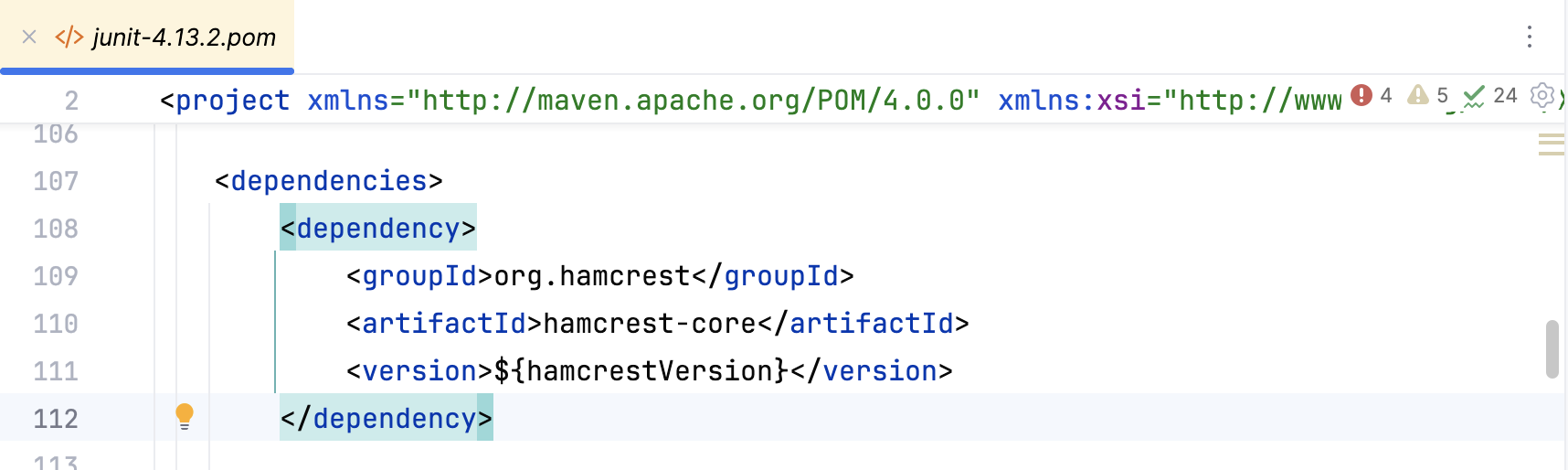 the dependency POM with transitive dependencies