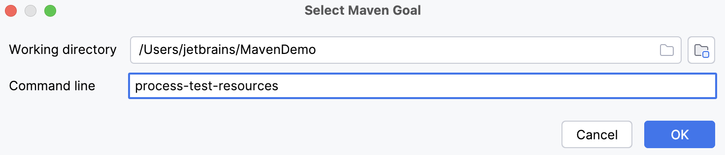 Select Maven Goal