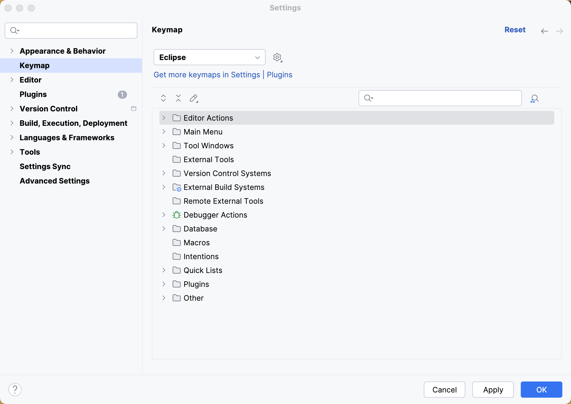 Eclipse keymap