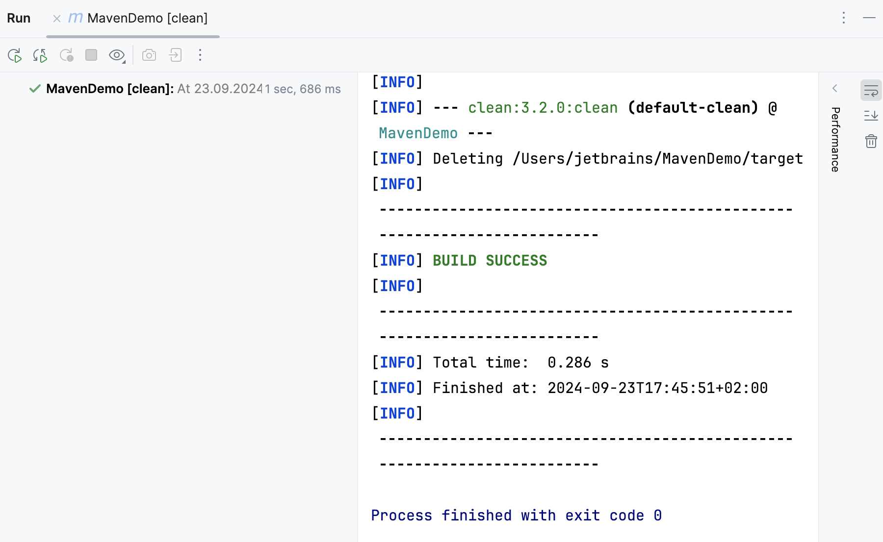 Maven Run tool window