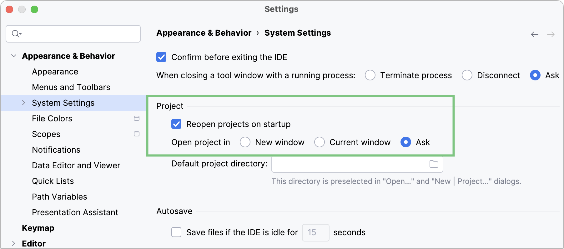 the System Settings page in Settings