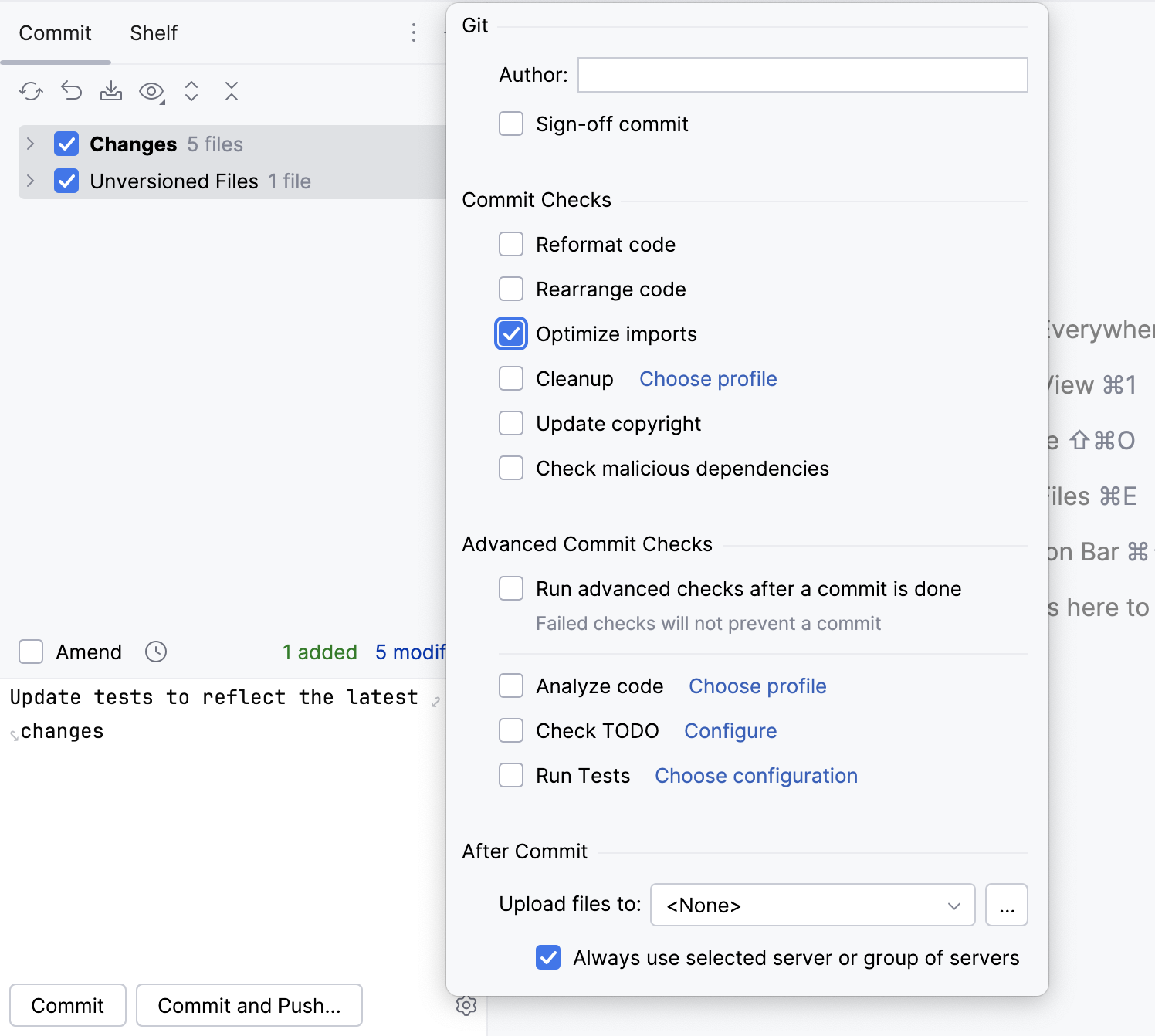 Optimize imports before commit