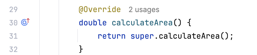 Overriding method icon in the gutter