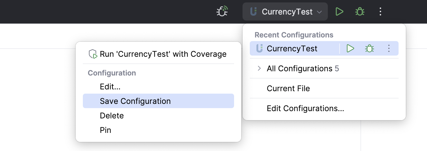 Save automatically generated configuration