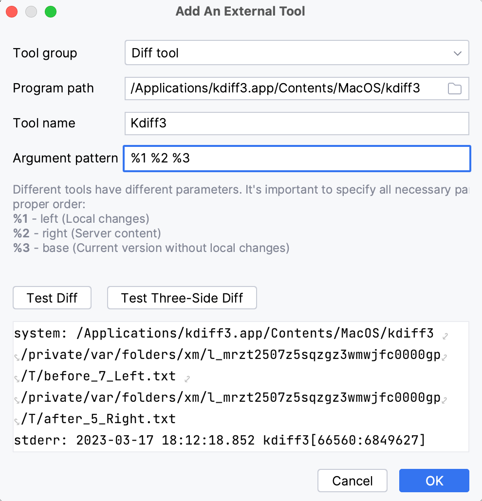 Add kdiff3 as an external diff tool