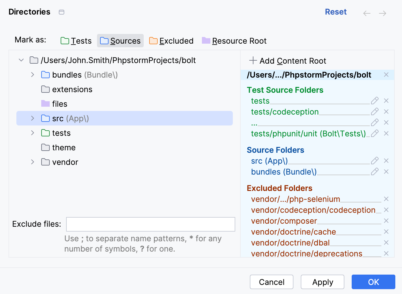 Configure namespace roots