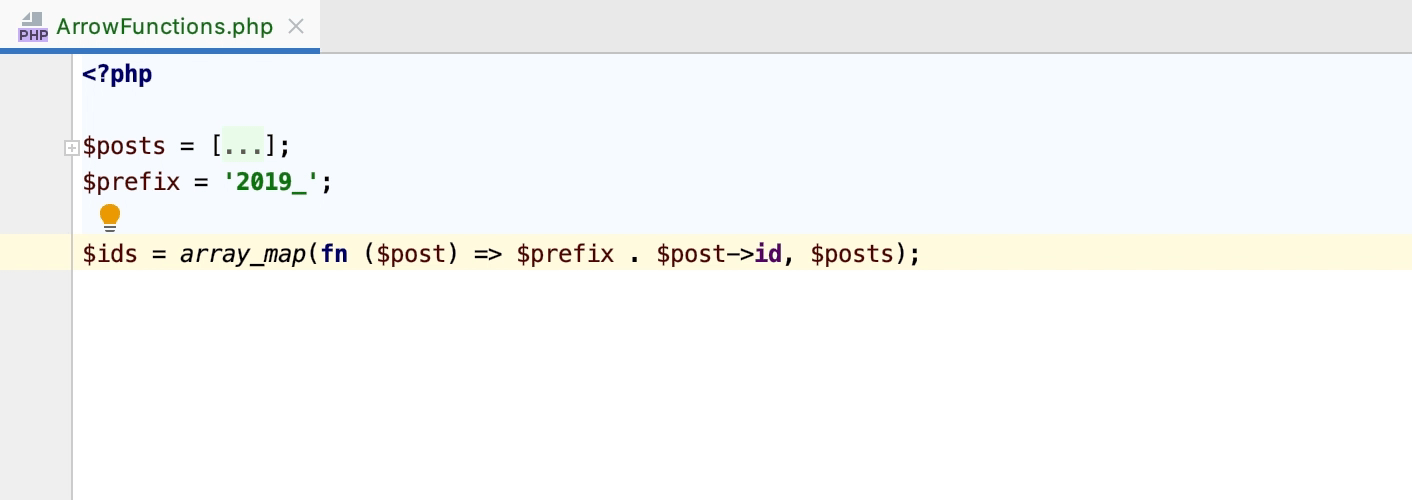 Converting a closure to an arrow function