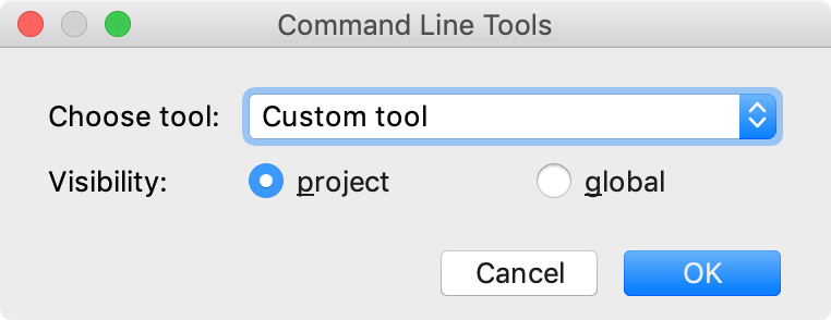 the Command Line Tools dialog