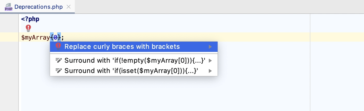 Converting the deprecated array access expression