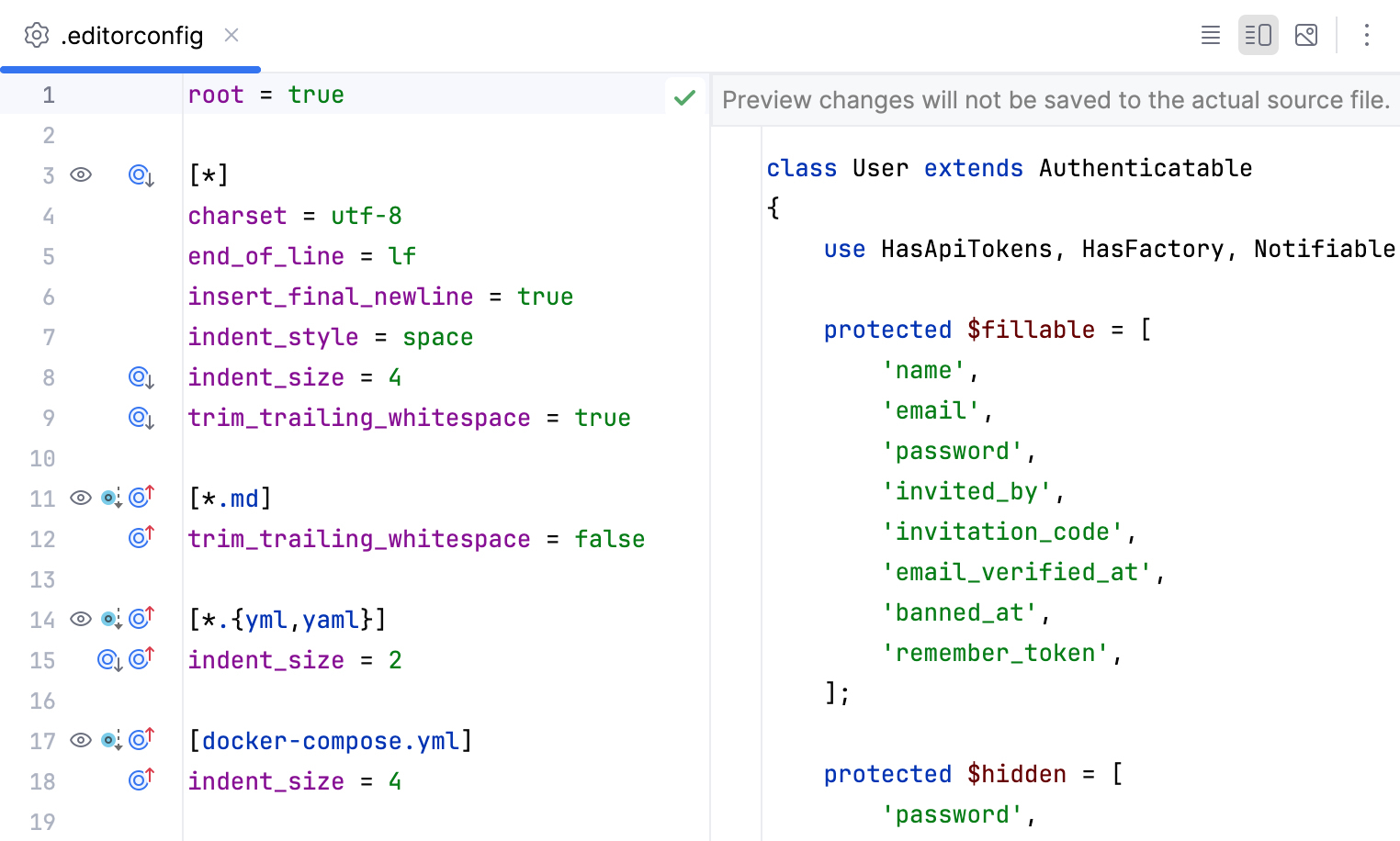 editorconfig preview