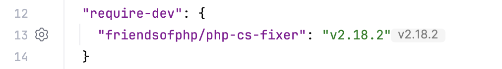 Gutter icon for php-cs-fixer settings in composer.json