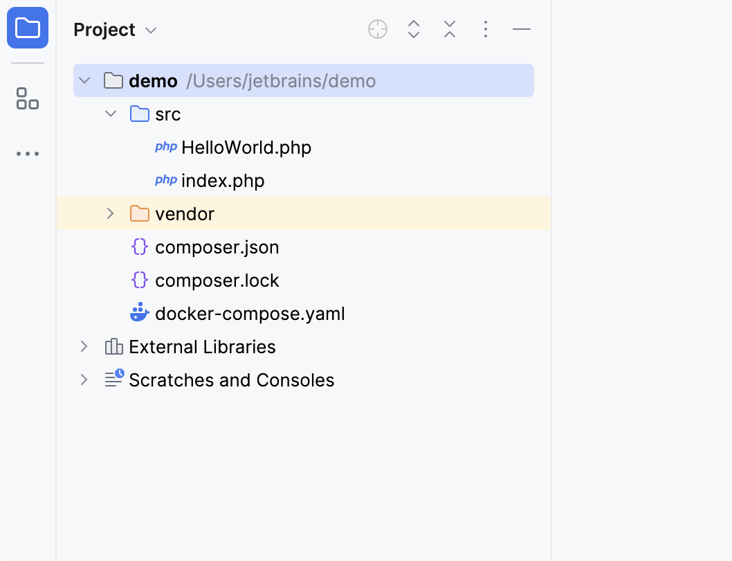 the Project tool window