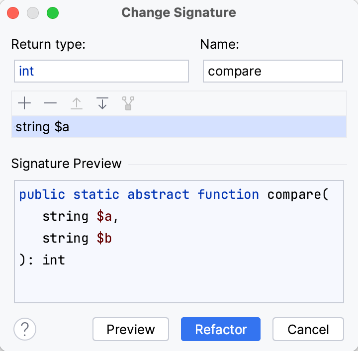 Refactoring dialog