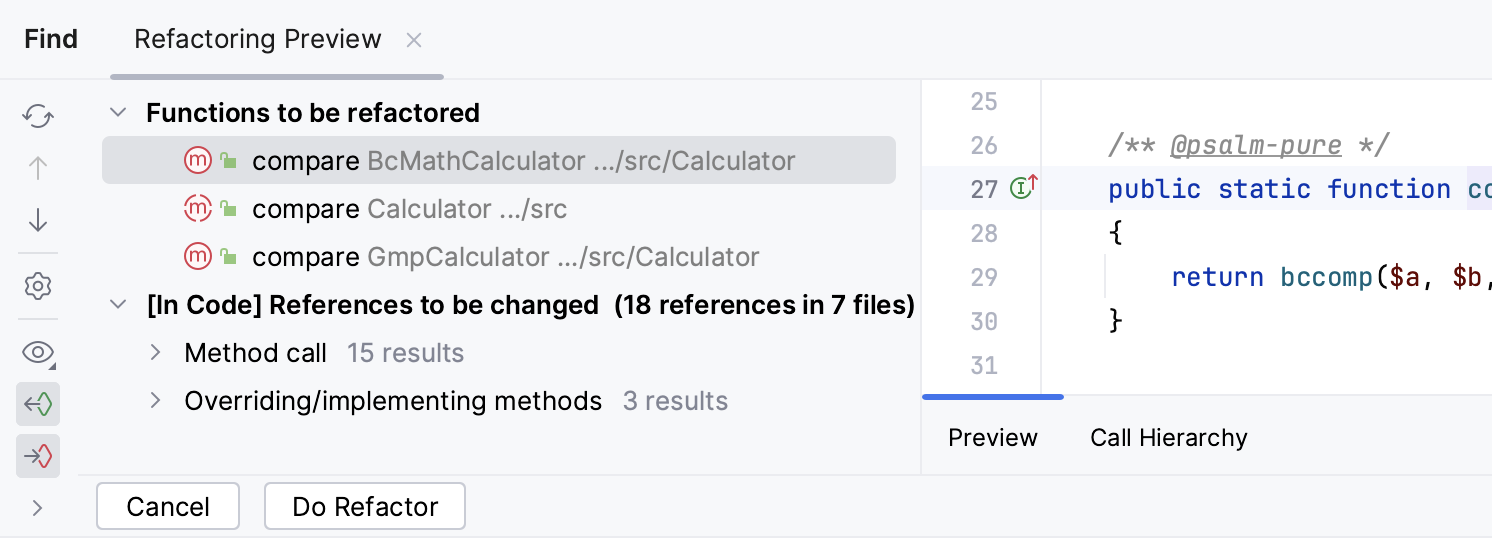 Refactoring preview