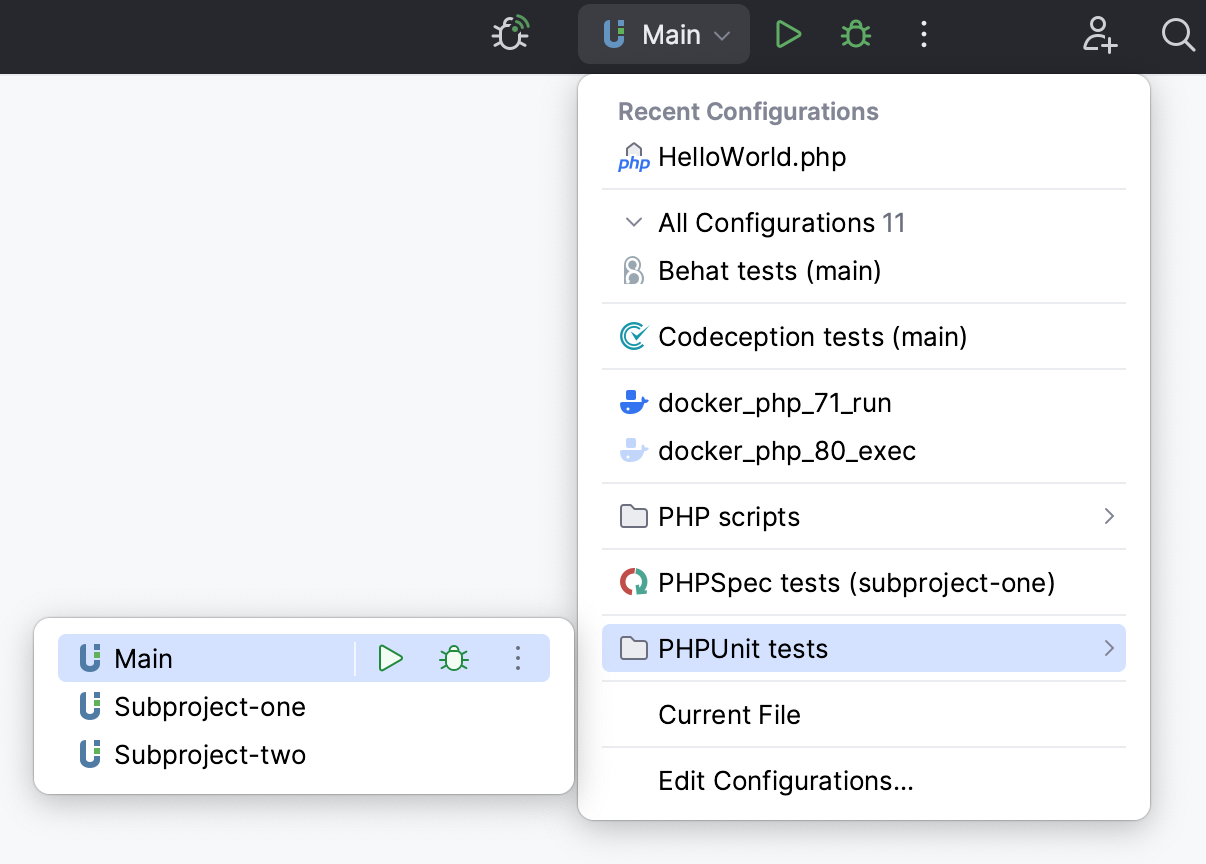 folders for run configurations