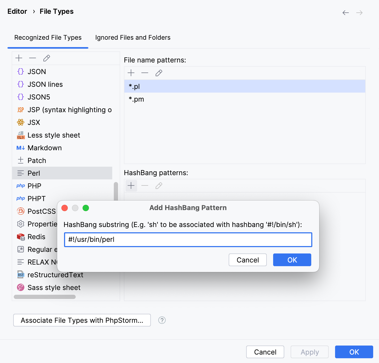 Configuring a shebang command for Perl