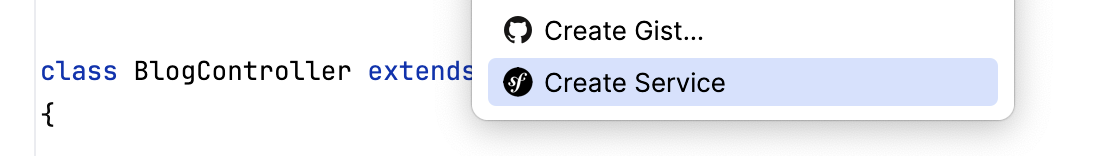 Symfony create service command