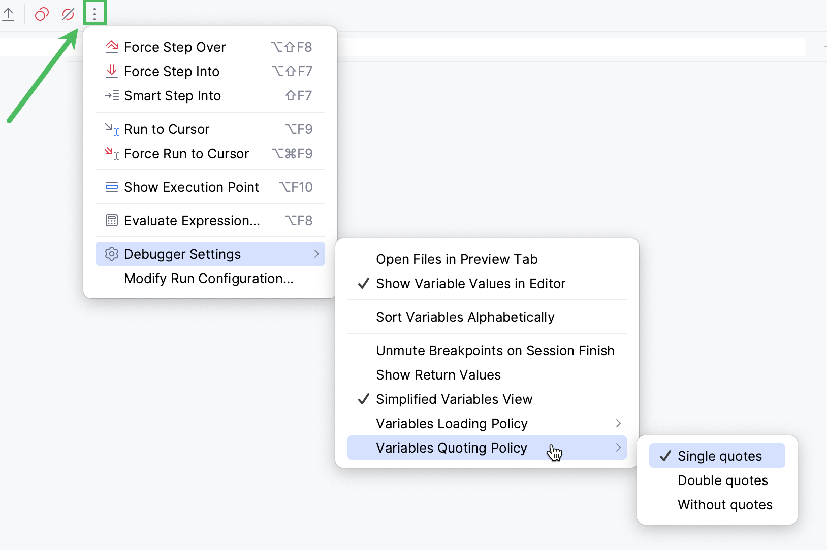 Changing variables quoting policy