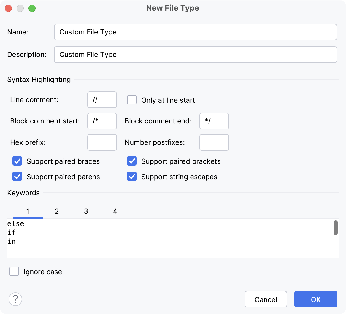 Creating a new file type