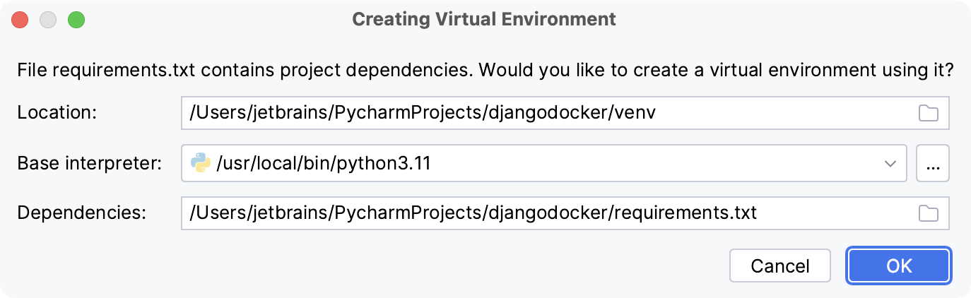 Creating a virtual environment