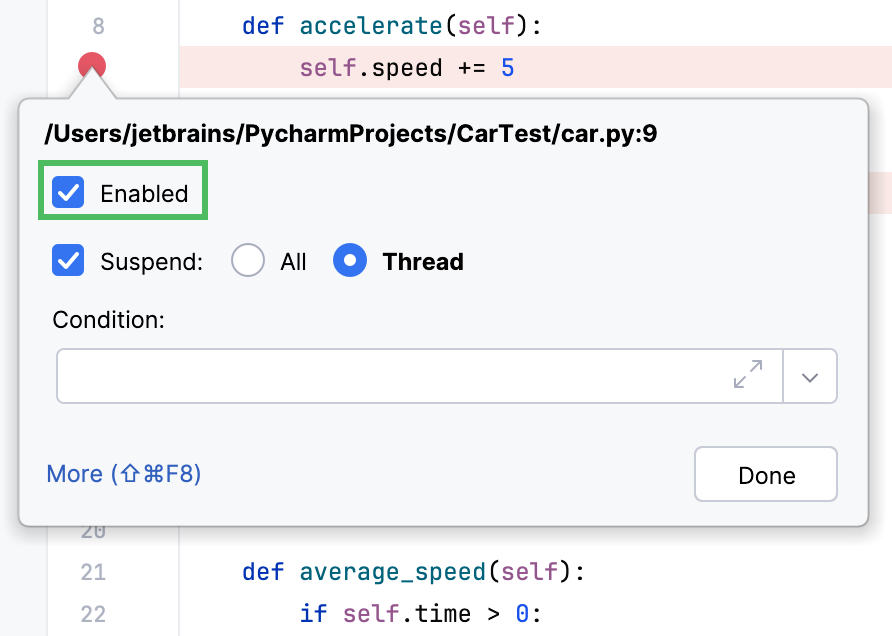 Disable the non-exception breakpoint