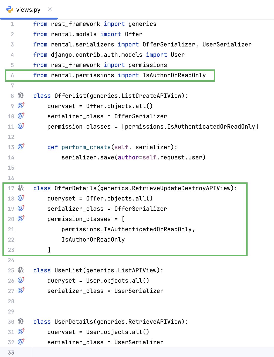 Elaborating On Permissions 'views.py'